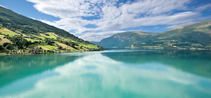 Amera -Blick über das Nordfjord, Norwegen