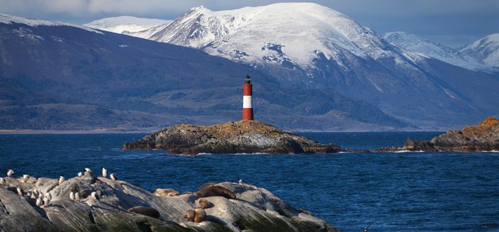 Artania -Faro les Éclaireurs auf dem Beagle Kanal in Argentinien