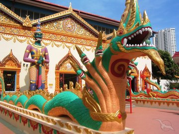 Drachenfigur im Wat Chaiyamangkalaram Tempel in Penang, Malaysia