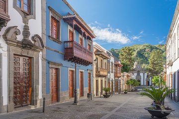 Kleine Straße in Teror, Gran Canaria, Kanarische Inseln