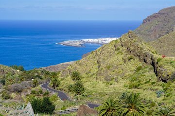 Blick auf die Bucht unter dem Dorf Agaete, Gran Canaria