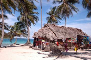 Bambushaus der Kuna Indianer auf San Blas, Panama