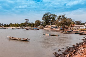Fischerdorf in Albreda, Gambia