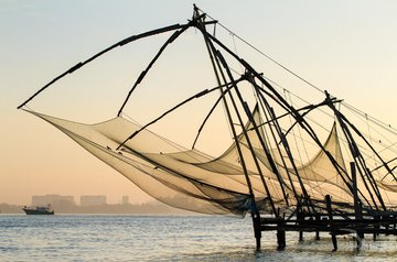Fischernetze in Kochi, Indien