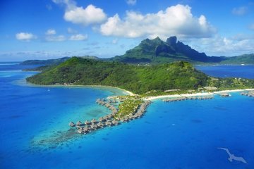 Bora Bora von oben, Französisch Polynesien